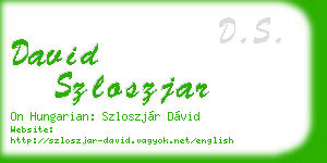 david szloszjar business card